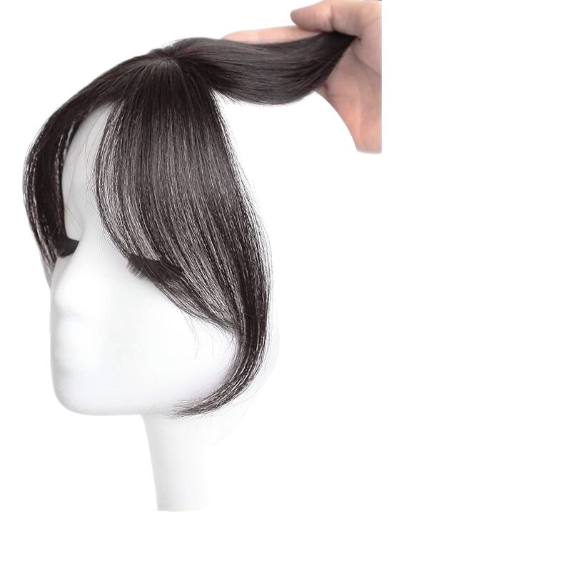 女性用8の字前髪ウィッグ、3D頭頂薄型中間分け前髪、自然な額をシミュレート、胎児毛をカバーするヘアライン前髪|undefined