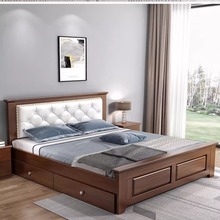 中式全实木床1.8米经济型成人主卧双人床1.5米家用1.2米单人床