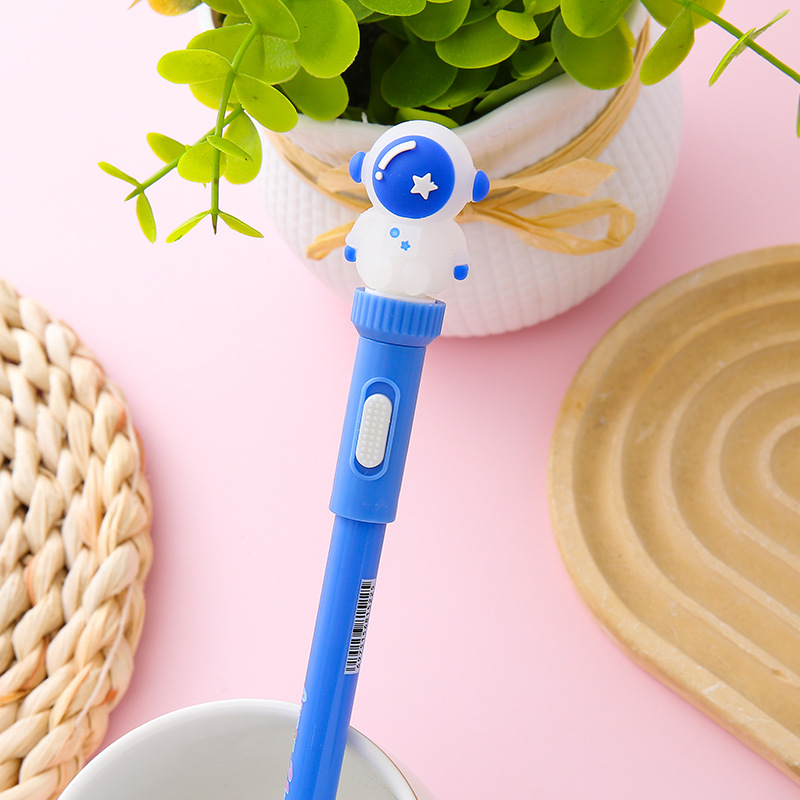 Bolígrafo giratorio con luz Bolígrafo de neutro de astronauta Bolígrafo de agua luminosa de descompresión de estudiantes creativos Bolígrafo de firma de oficina al por mayor