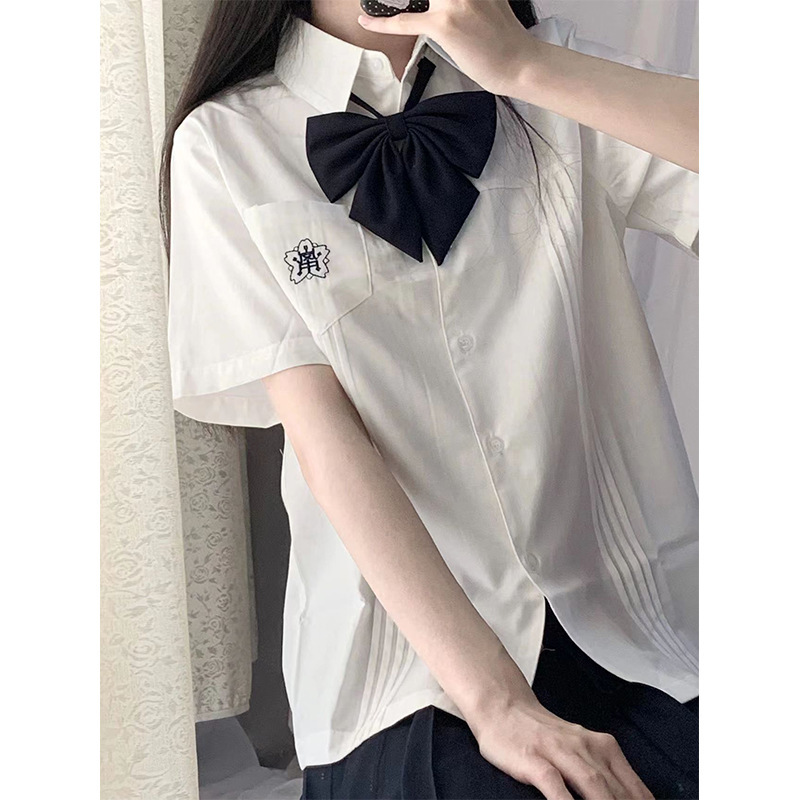 Xiaolan Zhong Jk Shirt Short-Sleeve College Style Basic Uniform Set Short Skirt Female Graduation Photo Class Uniform Student Summer