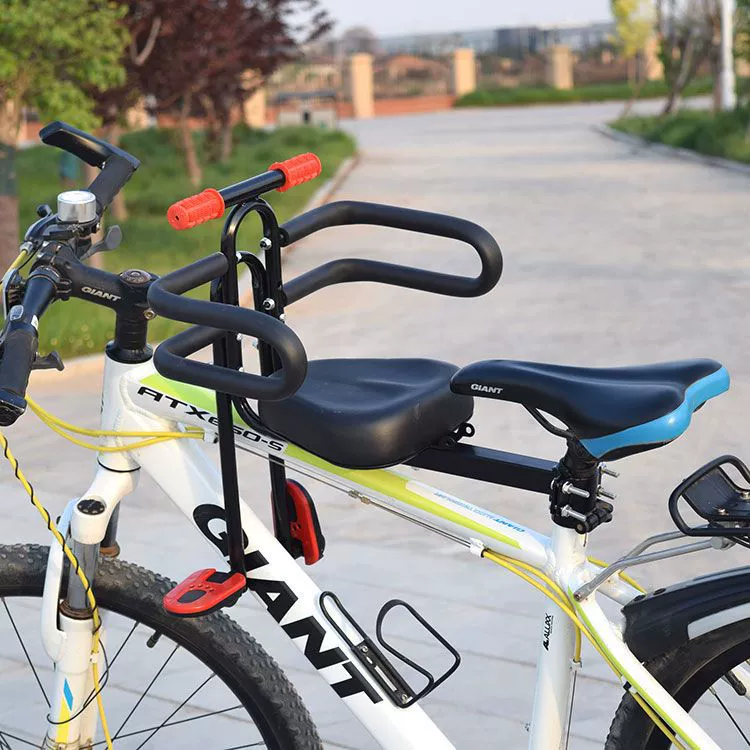 Children's mountain bike accessory — additional child seat with armrest, folding pedals, handrail options