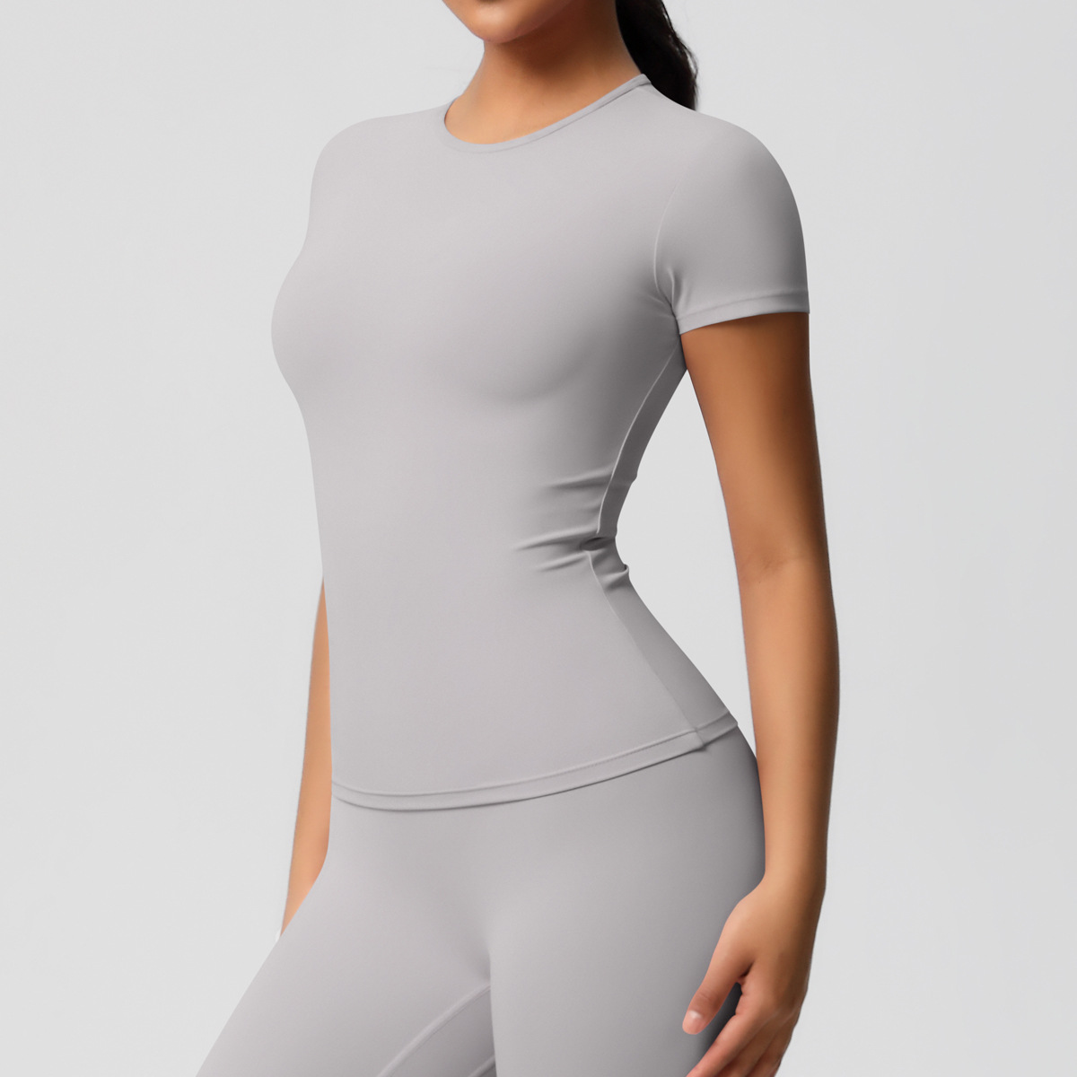 95g Weight Short Sleeve Sleeve Length Nylon, Spandex Fabric Type Regular Top Length T-shirt Tops Type Fitness, Yoga, Running Occasion Round Neck Neckline Solid Color Pattern Sport Style Style S, XL Size Sport Style Solid Color Nylon Spandex Round Neck Active Tops T-shirt 50