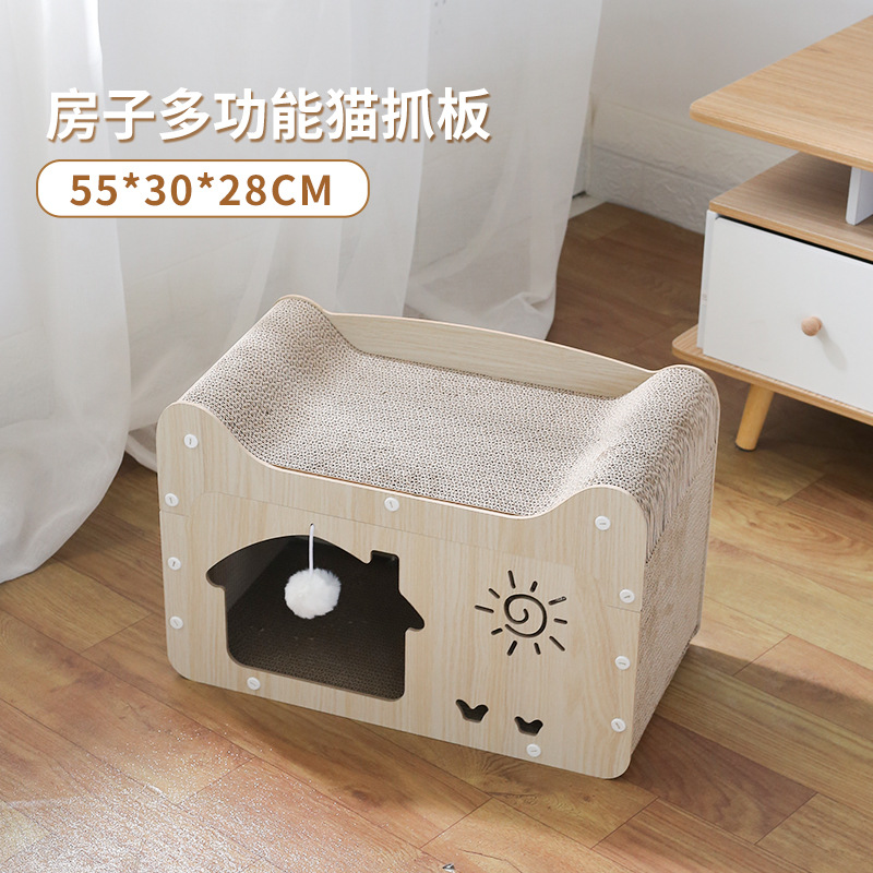 Cat Scratching Board, Extra-large One-piece Corrugated Paper Cat Sofa Bed, Claw-grinding One-piece Cat Nest, Wear-resistant And Non-shedding Cat Toy