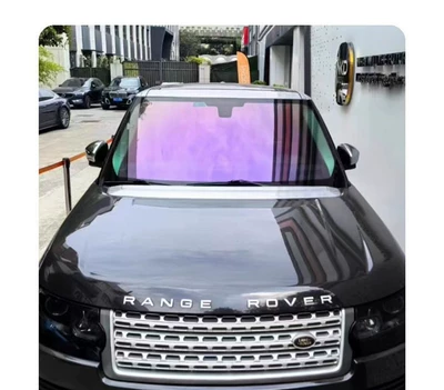 Window Privacy Solar Film, Self-Adhesive, Automotive Film - 1x-15m-front-block-colorful-ghost-royal-purple-1x-15m
