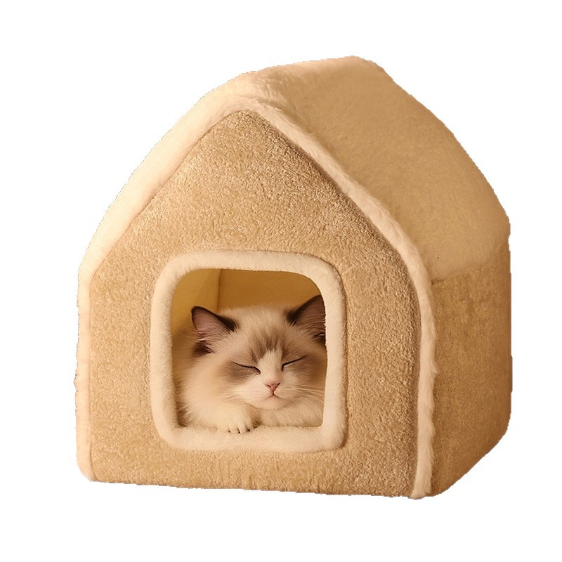 Lit douillet et chaud pour chat, nid confortable pour chaton, tente de couchage pour animaux de compagnie idéale pour l'hiver_voghion.com