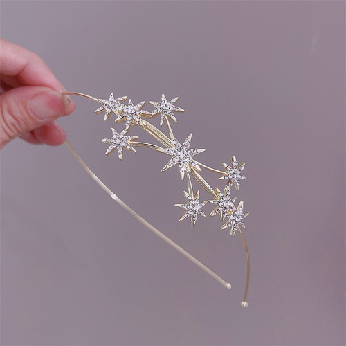  New Zircon Diamond Headband Female Princess Style Headband Temperament Pearl Hairpin High-end Outing Headwear