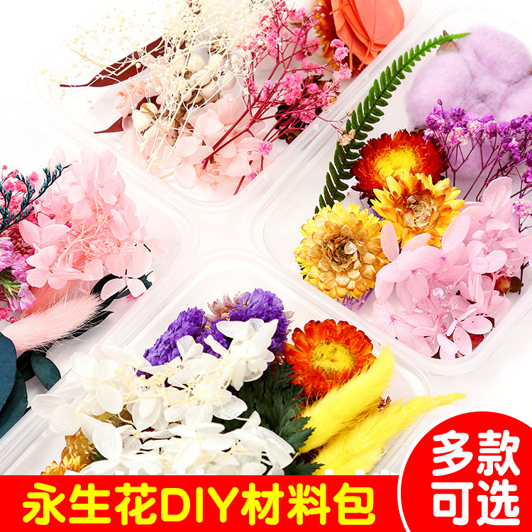 永生花天然干花植物鲜花手工自制花艺制品干花永生花diy材料包
