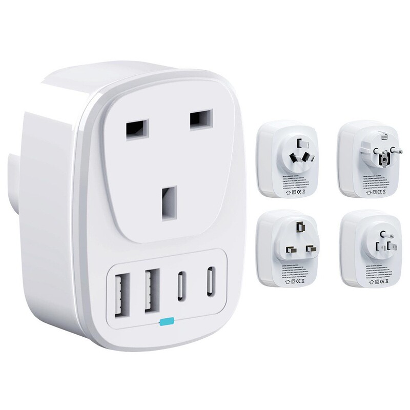 Cross-Border New Product 2A2C British Standard to German Standard Plug Converter Australian Standard Socket Converter Type-C Travel Converter