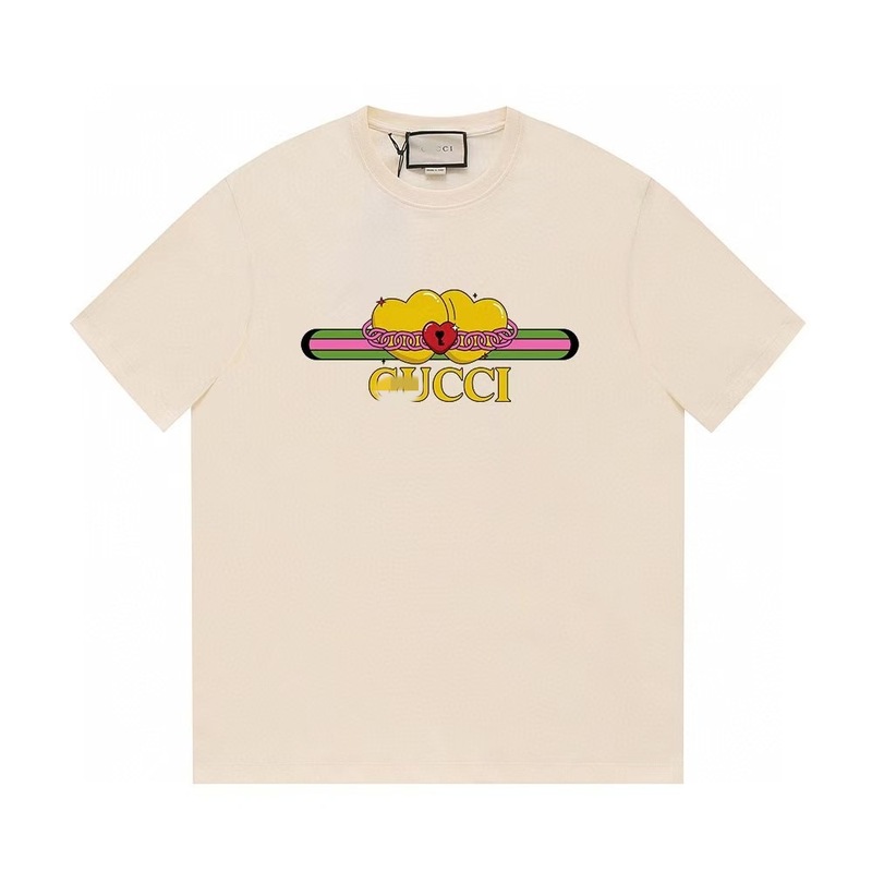 G's ヨーロッパ版半袖夏トレンドブランド古家プリントTシャツレタートップトレンドルーズ半袖TシャツカップルT|undefined