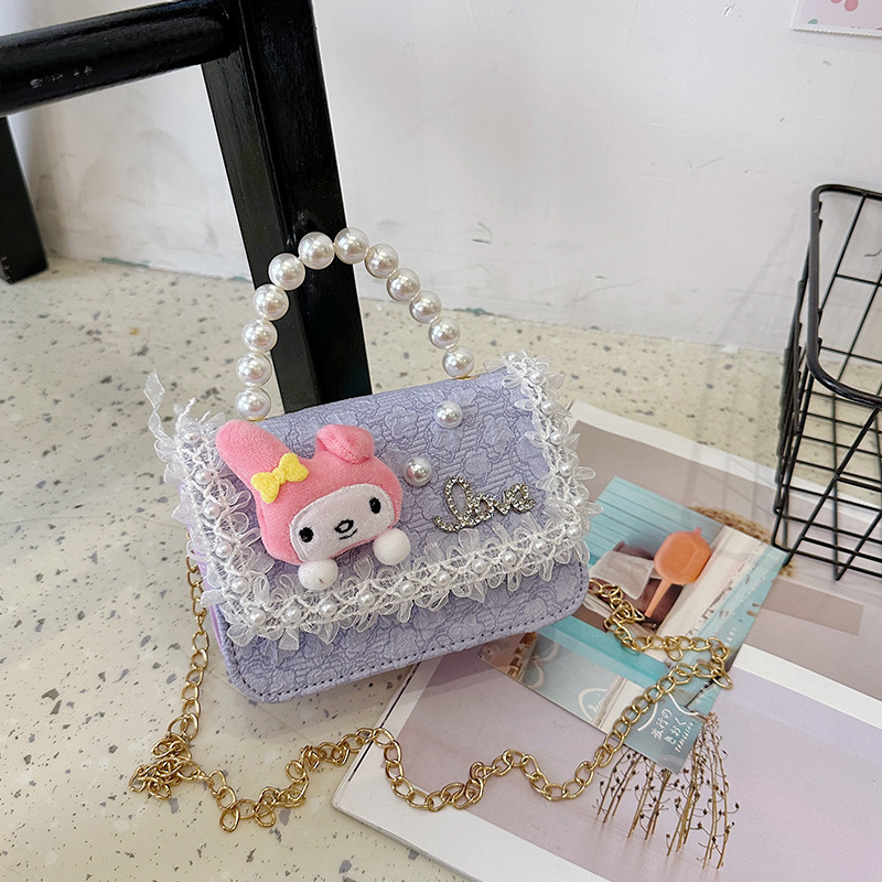 2025 nuevo bolso de perla para niños arco encantador caricatura cadena de estilo exterior bolsa de cambio de moda versátil