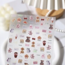 玫瑰薄韧美甲贴纸ins 爆款可爱手机壳指甲贴表情和小熊贴纸81号