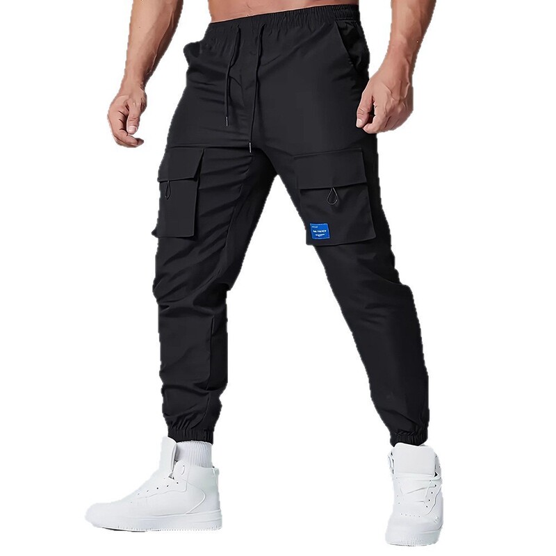 Men's Jogger Cargo Pants with Drawstring, Multi-Pocket Tactical Pants for Hiking, Amazon Aliexpress