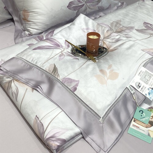 Summer 60-count Tencel hyaluronic acid summer quilt four-piece pastoral flower cool silky washable air-conditioned thin quilt