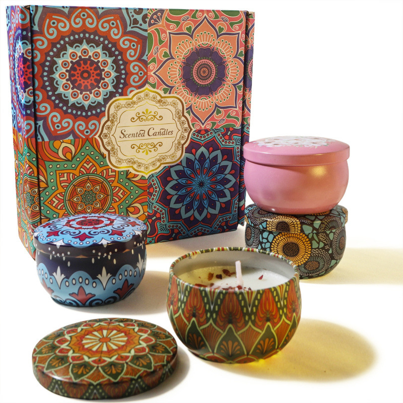 Set de 4 Velas Aromáticas con Flores Secas de Cera de Soja para Dormitorio image 7