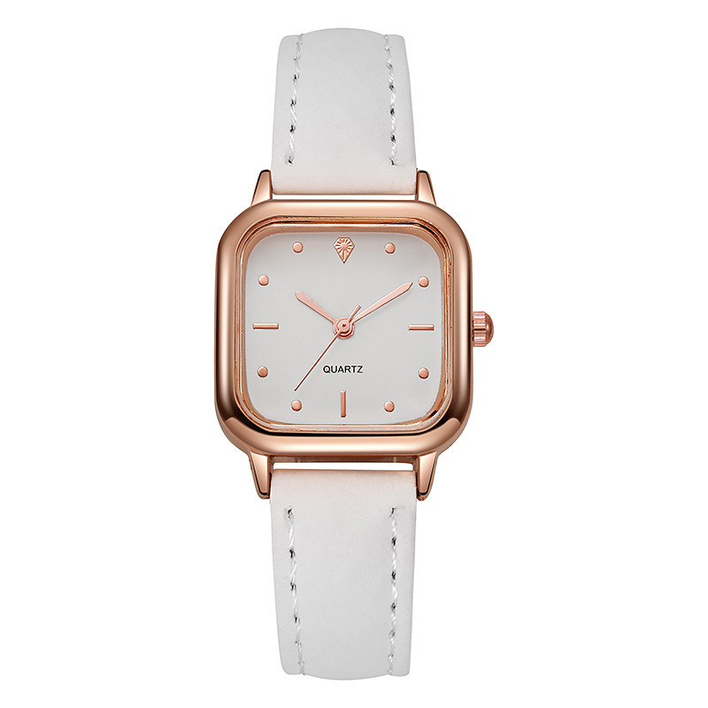 Pequeño cuadrado, simple, casual, regrabado, estilo ins, luz de nicho, lujo, temperamento grande, cuarzo, reloj de mujer, blanco image 7