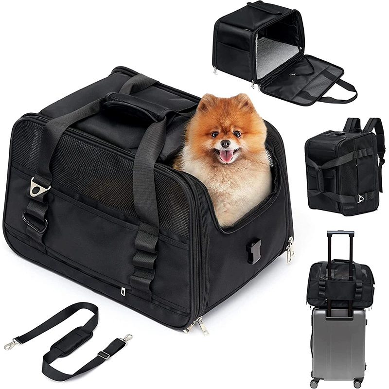 Собаки складной ремень для животных с сетчатым окном для путешествий Регулируемая портативная дышащая прочная сумка на плечо