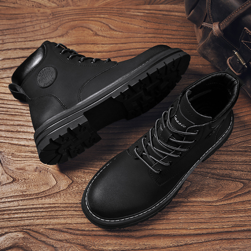 Martin botas de hombre de alto nivel zapatos de hombre nuevos primavera invierno de terciopelo más grueso botas de hombre de altura