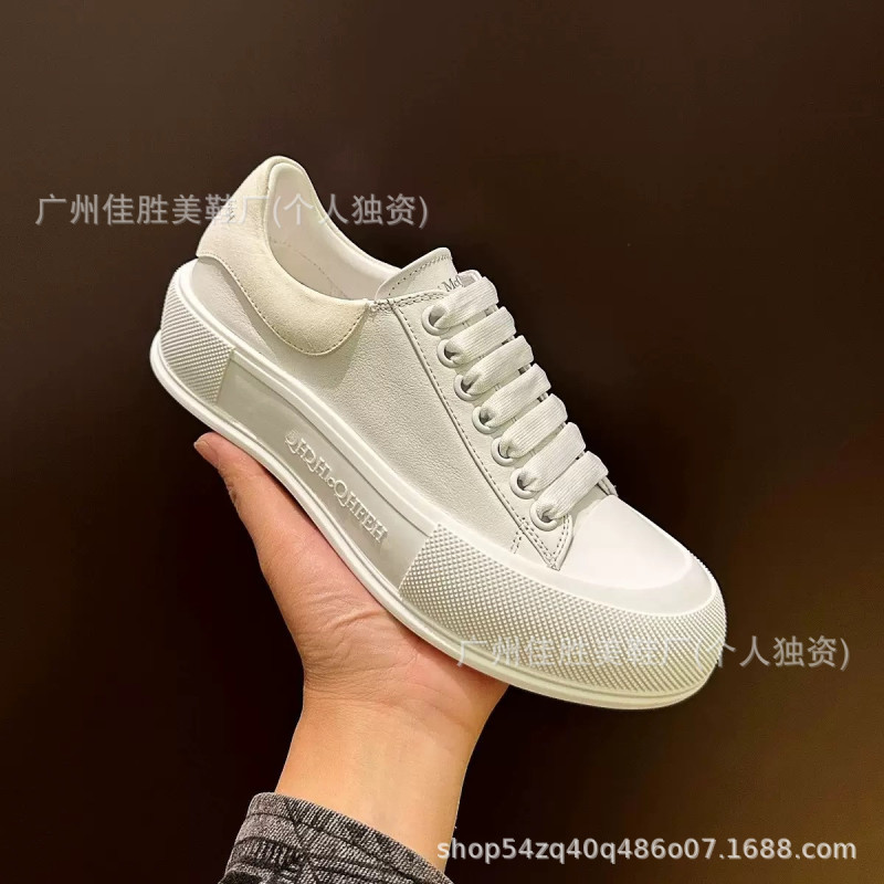 高版本麦昆帆布小白鞋女厚底内增高运动休闲松糕板鞋情侣鞋百搭|undefined