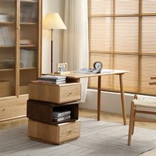 舜伊家具实木书桌书柜一体角落电脑桌北欧多功能写字台伸缩书桌