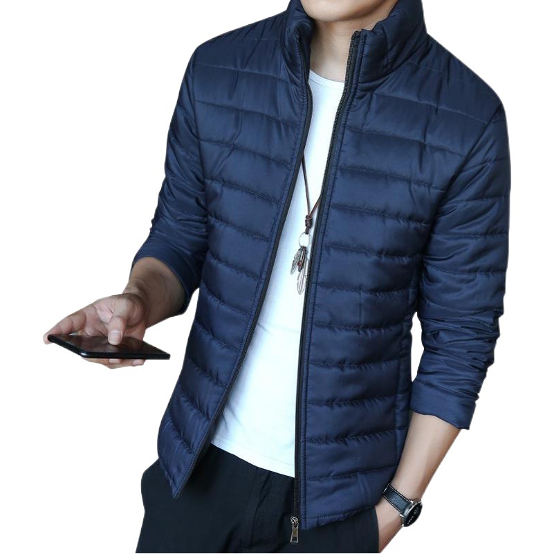 Venta al por mayor de los hombres Chaqueta corta de cuello alto de algodón-acolchado chaqueta caliente delgada de invierno engrosada Chaqueta de algodón acolchado ropa de los hombres