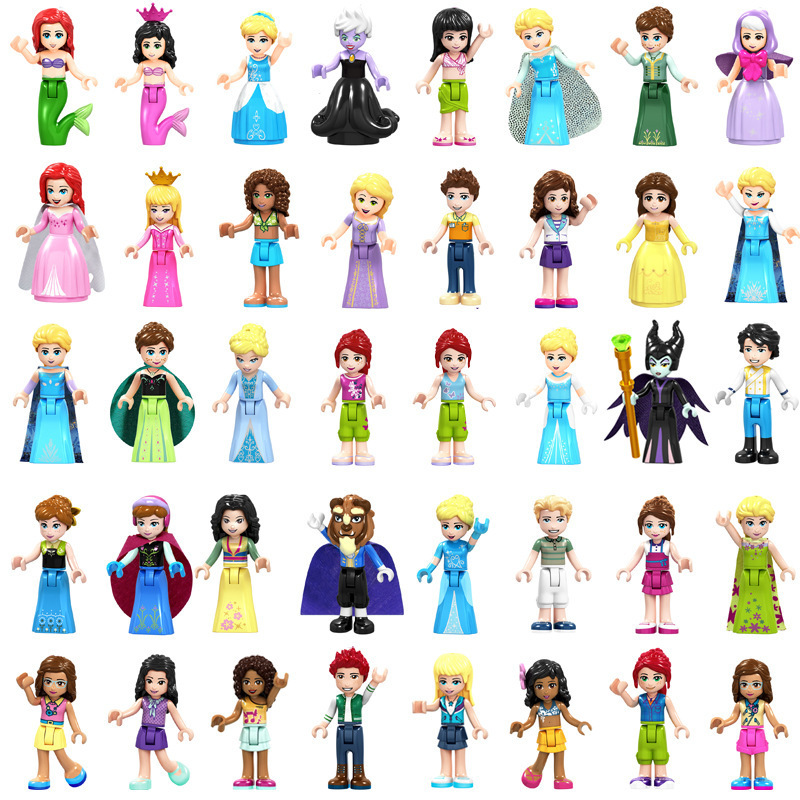 F002-041 Girls' Series Miniature Figures Building Blocks Small Particle Toys Princess Assembly Blocks Export Packaged in OPP Bags