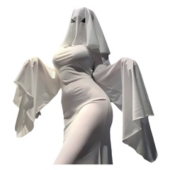 保守幽灵娘 万圣节变装cos女装两穿修身鱼尾裙角色扮演派对