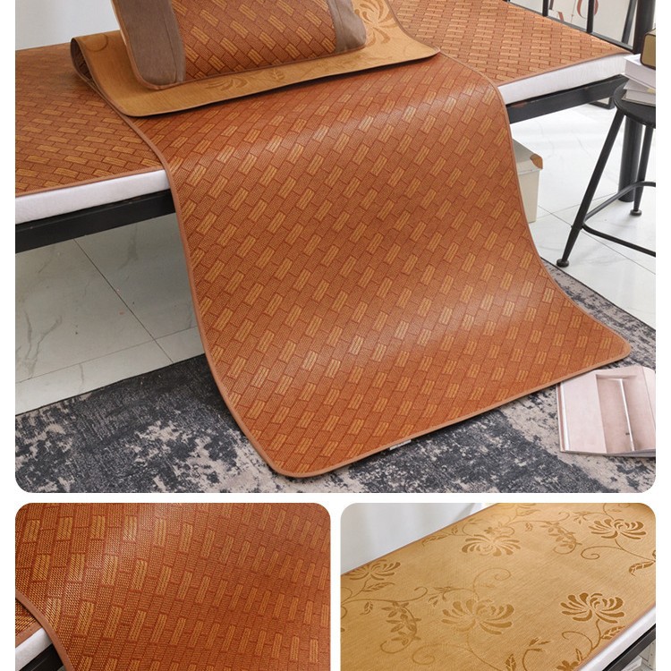 Asiento de verano, estera de ratán de doble cara, estera de seda de hielo para el hogar, estera de paja de ratán pura, plegable 0,9 m, dormitorio de estudiantes, estera individual