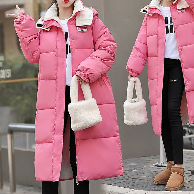 Новая хлопковая одежда женская средняя длинная толстая зимняя новая корейская хлопковая куртка свободная хлопковая куртка черная