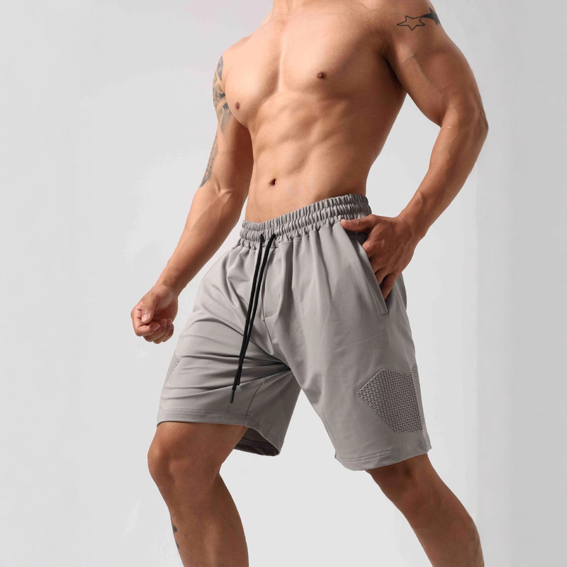 Ice Silk High Elastic Fitness Sports Linerless Quarter Shorts Men's Casual Loose Sports Shorts Ice Silk High Elastic Fitness Sports Linerless Quarter Shorts Men's Casual Loose Sports Shorts