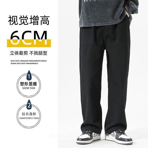 Men's Casual Loosen Straight Wide Leg Work Pants Spring Summer Streetwear Brand Hip-Hop Pants
