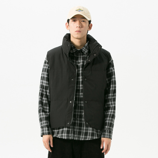 Winter solid color vest with down