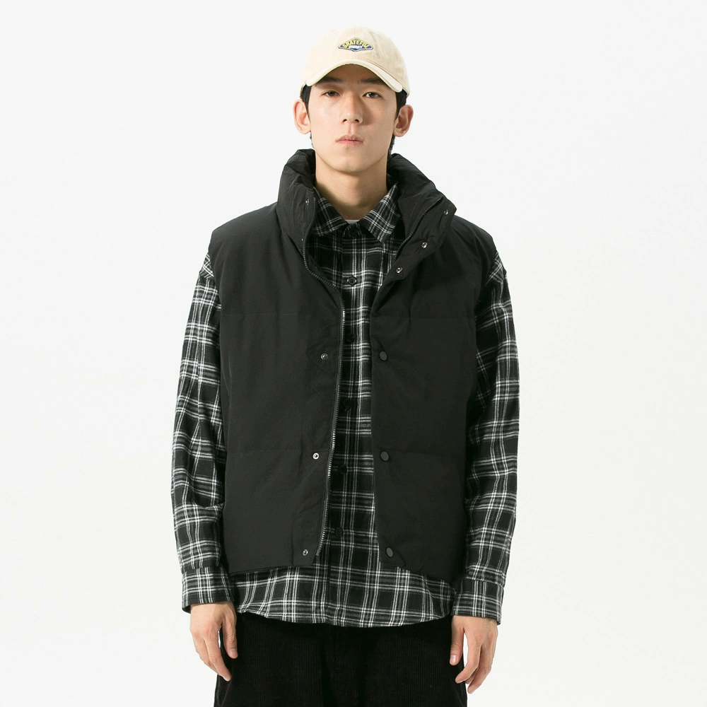 2024, мужской зимний новый пуховый жилет, однотонный, теплый белый утиный пух, короткий жилет с принтом, мужской готовый запас