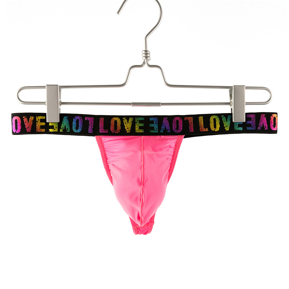 String pour homme, sept couleurs, en stock, transfrontalier, sous-vêtements sexy pour jeunes, t-shirt côtelé taille basse B889_voghion.com