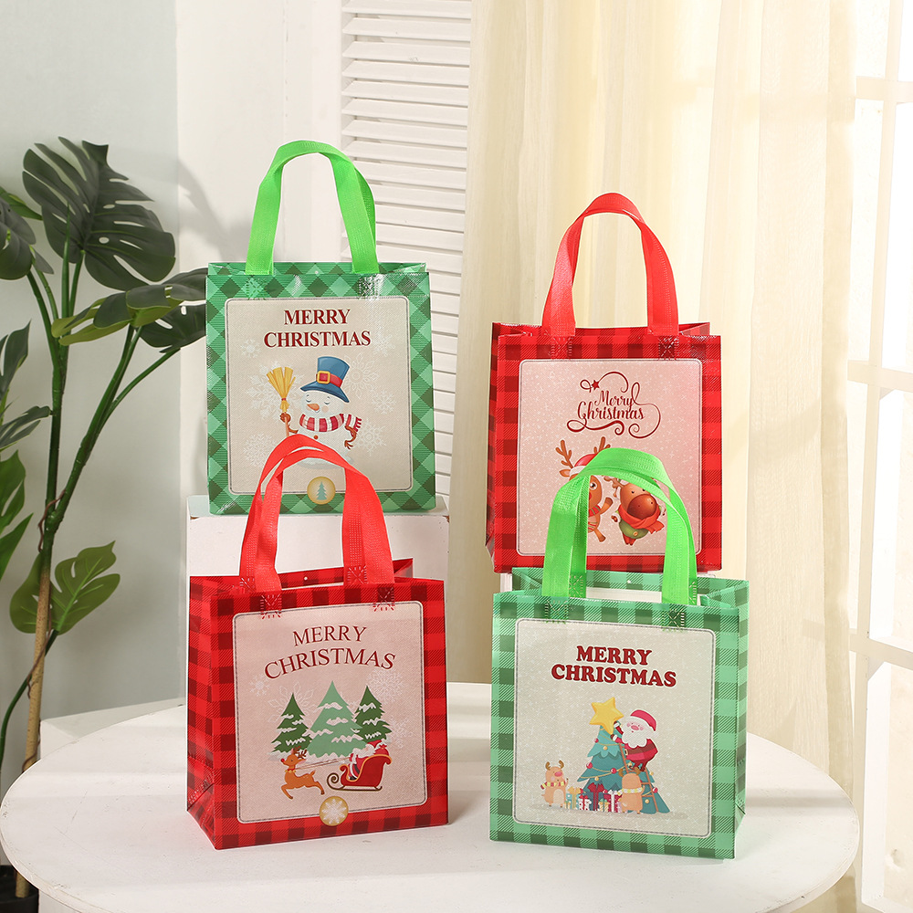 亚马逊热销圣诞节礼品袋无纺布精美手提袋可折叠礼品收纳防水袋