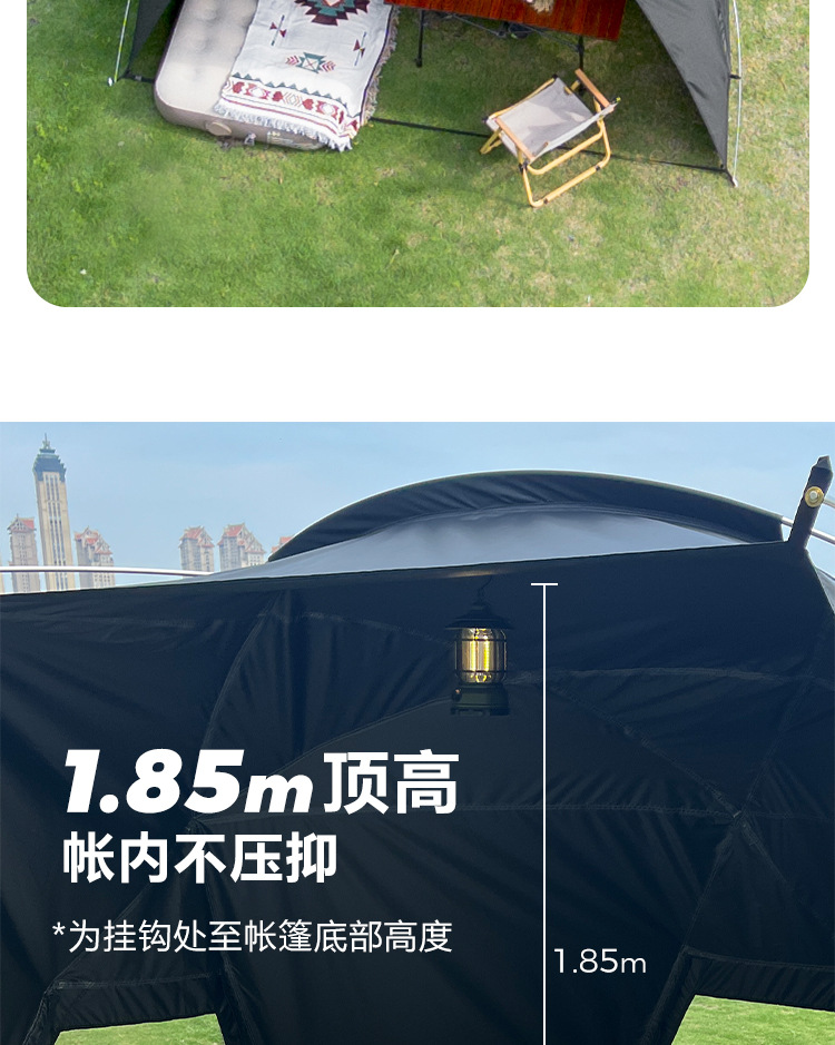 Outdoor Tent Canopy Integrated Black Coating Sun Protection Automatic Quick-Open Folding Portable Camping Tent Without Sunshade