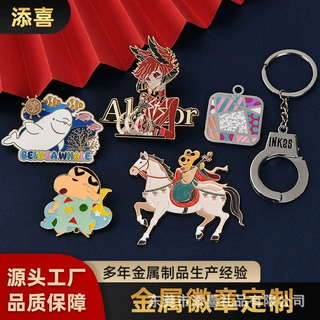 金属徽章定制金属胸针饰品钥匙扣挂件员工胸章校徽别针冰箱贴磁贴