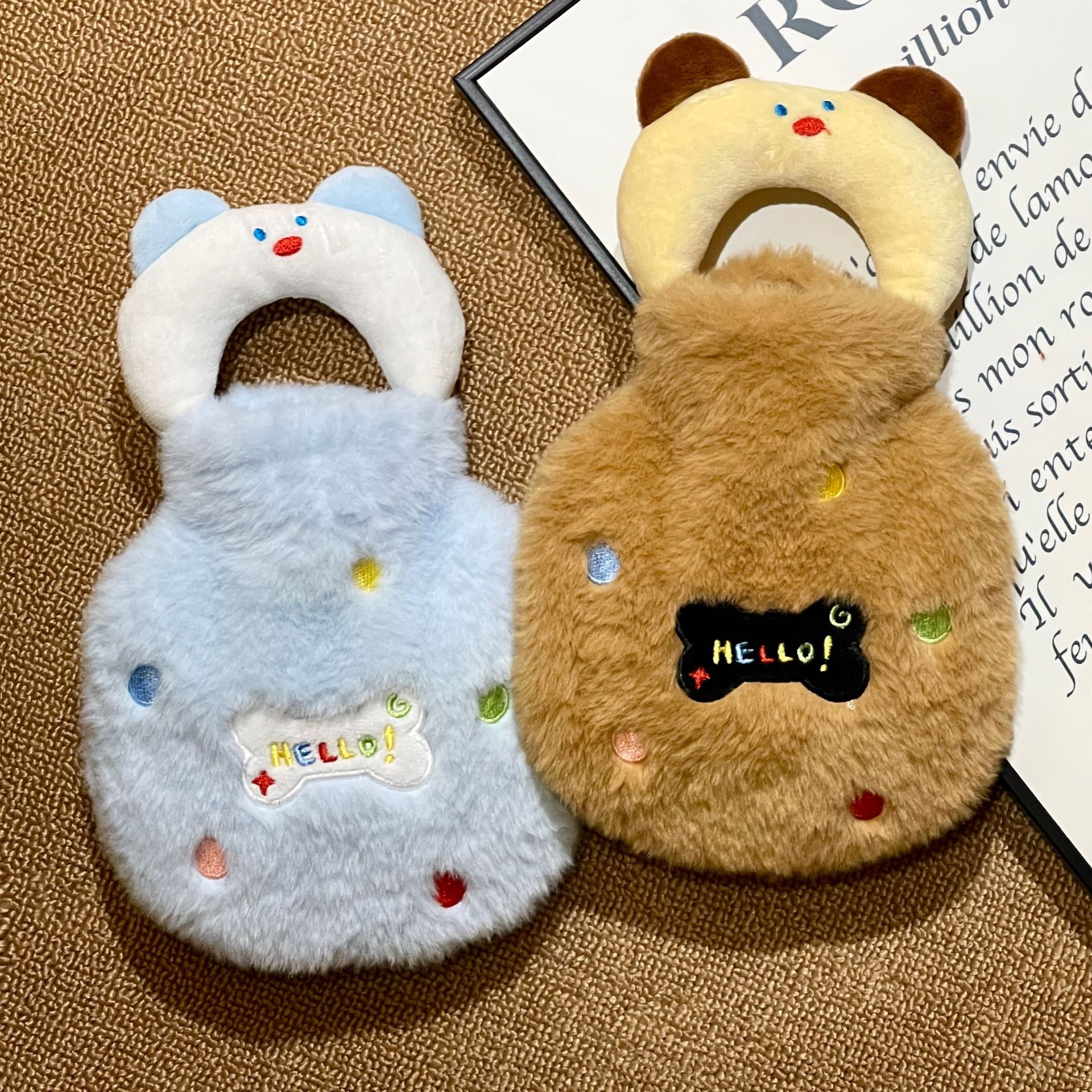 2025 nuevo punto de onda bolsa de agua caliente bolsa de agua caliente estudiantes lindas niñas de peluche de invierno abdomen caliente inyección de agua calentador mano