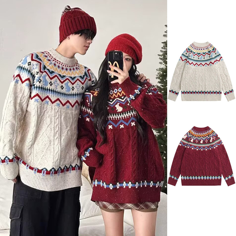 Explosiones transfronterizas de tamaño europeo de tamaño grande Fair Island Jacquard jersey suéter hombre Navidad sensación de fábrica de ropa exterior al por mayor