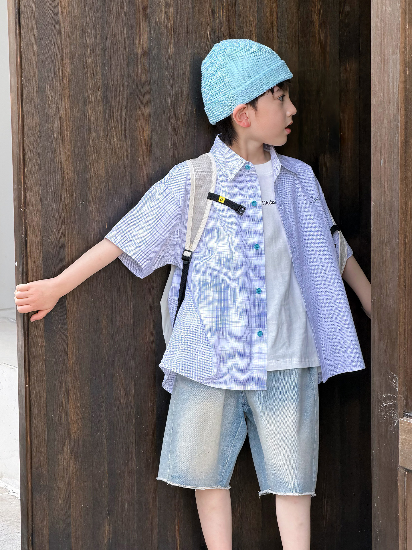 Camisas de mangas cortas para niños 2026 ropa infantil de verano nuevo estilo coreano de moda infantil camisa transpirable delgada de verano