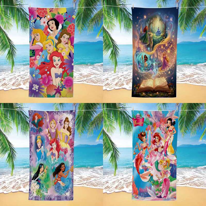 Cross-Border Disney Princess Microfiber Beach Towel, Water-Absorbent and Quick-Drying Cartoon Bath Towel, Children's Beach Vacation Towel Cross-Border Disney Princess Microfiber Beach Towel, Water-Absorbent and Quick-Drying Cartoon Bath Towel, Children's Beach Vacation Towel