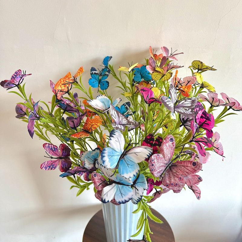 仿真7头蝴蝶花假花家居摆放花艺摄影道具花仿真花场景布置花束|undefined