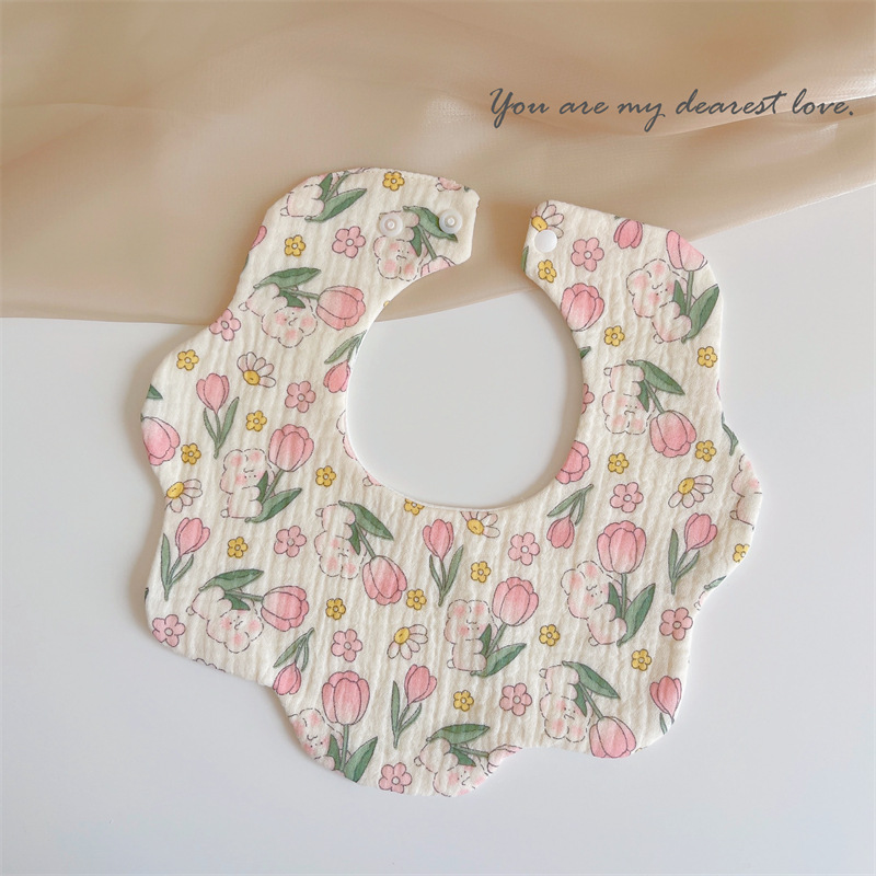 Babero de bebé de gasa de algodón babero del bebé impermeable escupir leche recién nacido babero ins primavera y verano