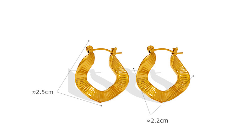 Mode Wellen Irregulär Überzug Titan Stahl Ohrringe display picture 2