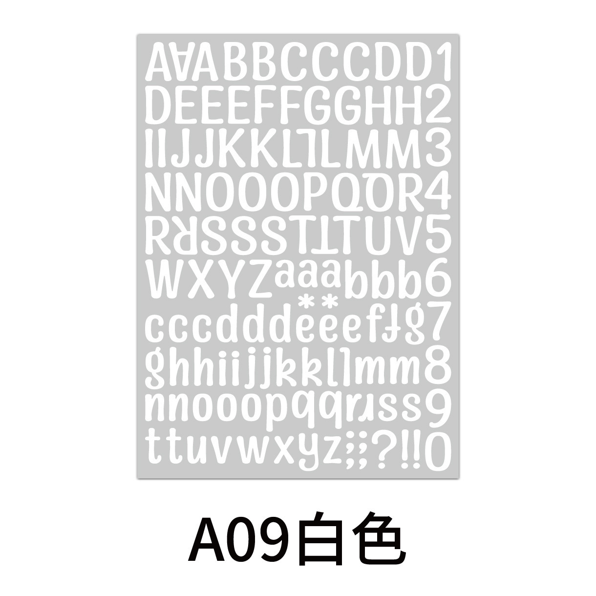Pegatinas de letras Color transfronterizo Combinación de alfanuméricos en inglés Pegatinas de bricolaje Taza de agua Decoración de computadora Pegatinas impermeables