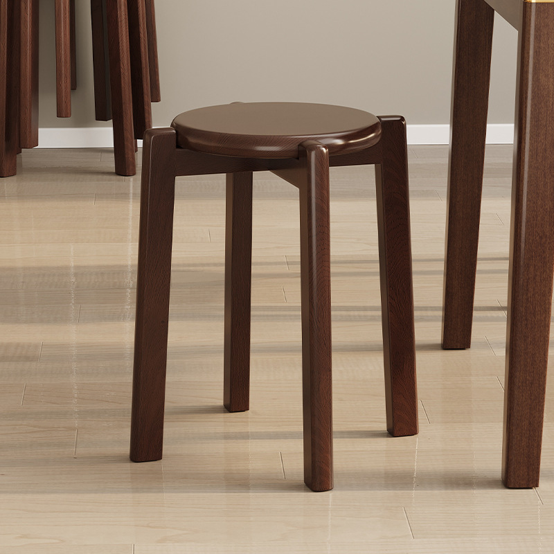 Taburetes redondos de madera sólida, taburetes altos para el hogar, taburetes bajos, taburetes de madera para la sala de estar, taburetes de comedor, taburetes apilables