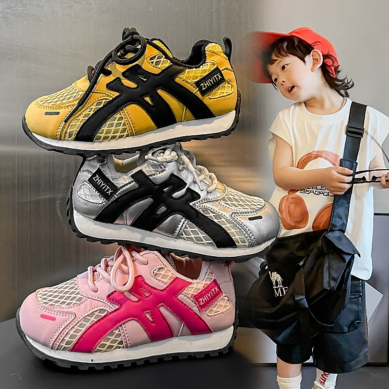 Детская спортивная обувь 2025 весна и лето новая сетка повседневная обувь для мальчиков на мягкой подошве