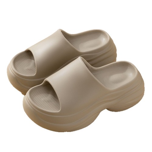 Ladies' Casual Shoes with 8CM Thick Platform High Heels, Outdoor Wear Fashion High Heels, Summer One-Sided Slides, Trendy