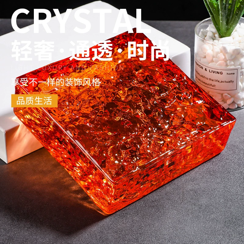 Цветной сплошной стеклянный хрустальный кирпич квадратная сетка красный стеклянный кирпич экран ванная комната перегородка стены цветной перегородки кирпич