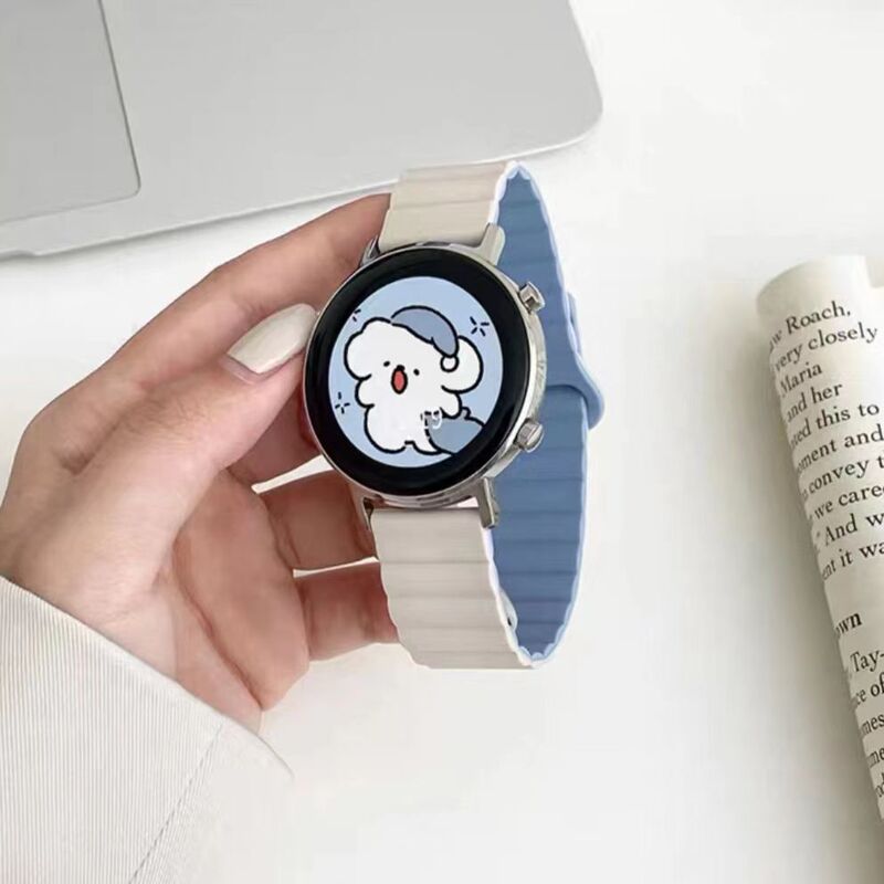 For Samsung 20/22mm Huawei Watch gt3/gt2 magnetic silicone gt2pro strap glory magic2