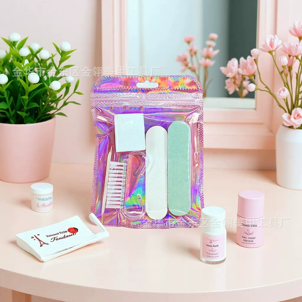 美甲工具套装打磨搓条迷你豆腐块短款抛光条木棒牛角刷一次性使用